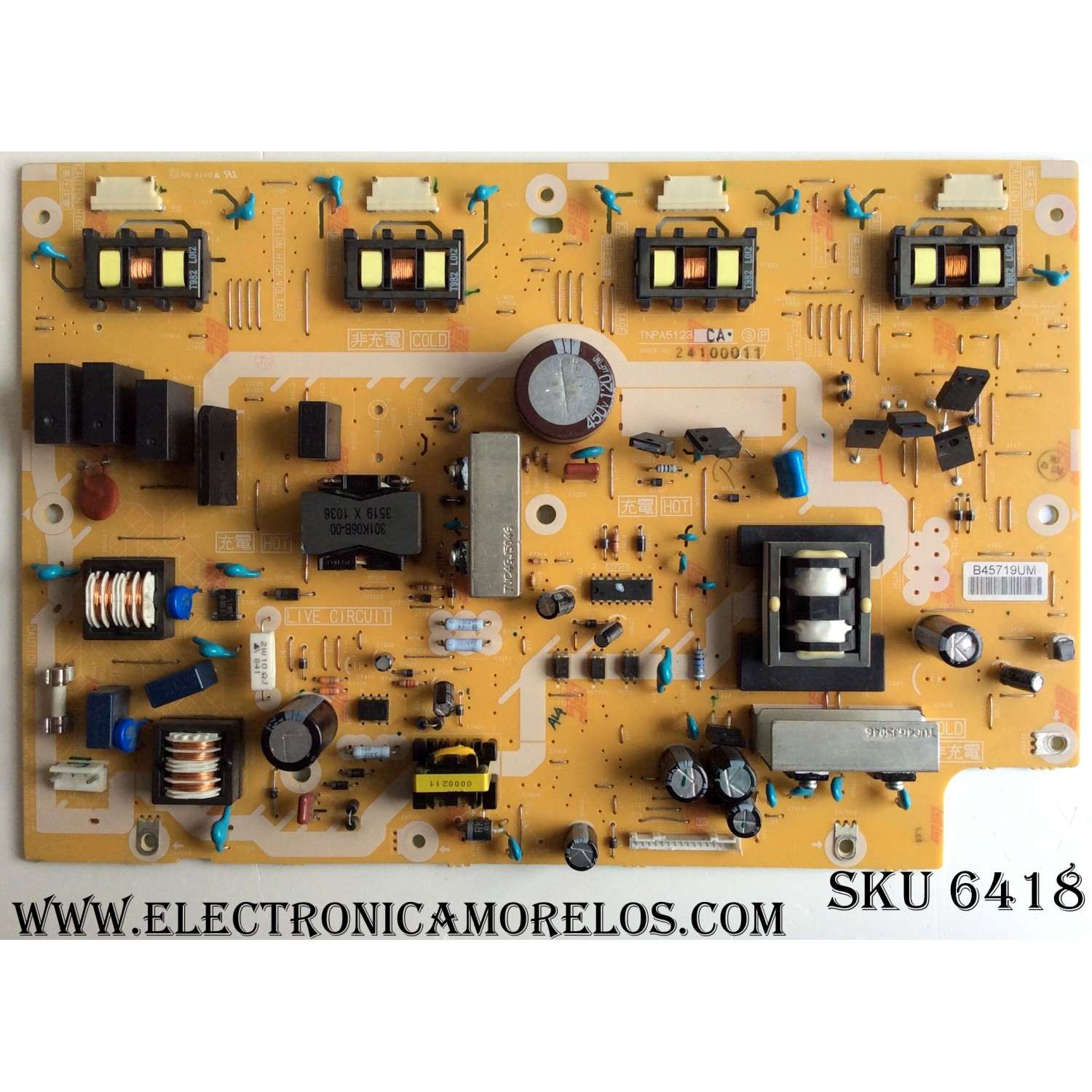 FUENTE / BACKLIGHT INVERTER / PANASONIC TNPA5123CA / TNPA5123 / VER:CA / MODELOS TC-L32X2 / TC-L32C22 / TC-L32U22 / TC-L3232C / TC32LX24